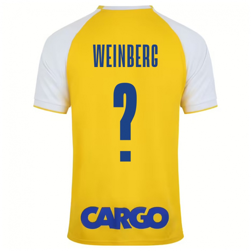 Criança Camisola Idan Weinberg #0 Branco Amarelo Principal 2024/25 Camisa