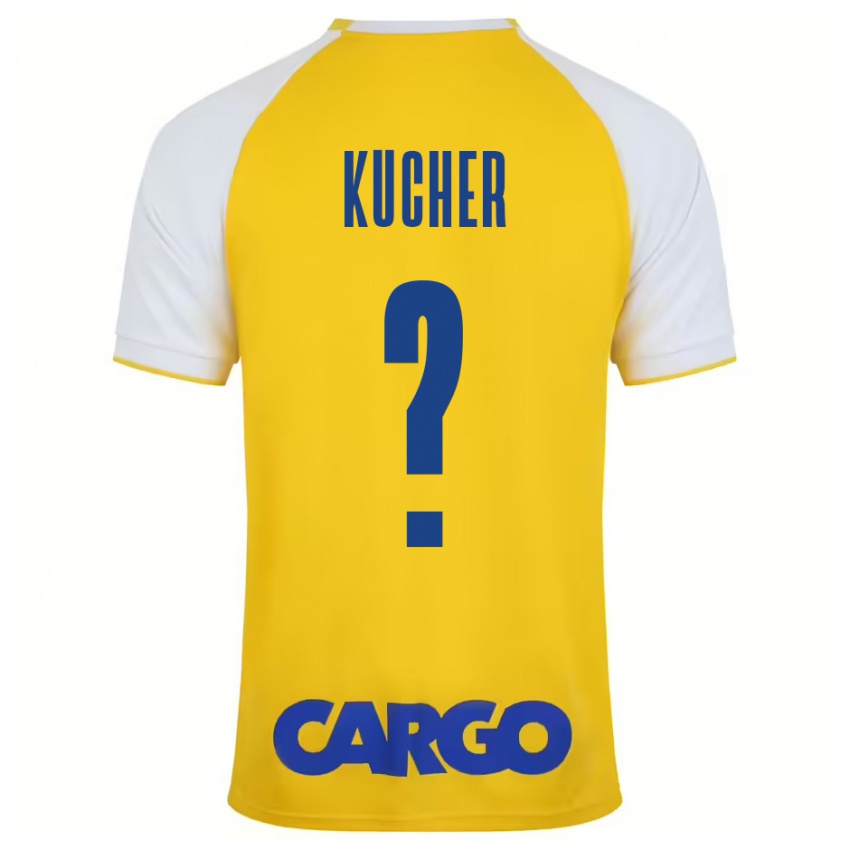 Criança Camisola Yahonatan Kucher #0 Branco Amarelo Principal 2024/25 Camisa