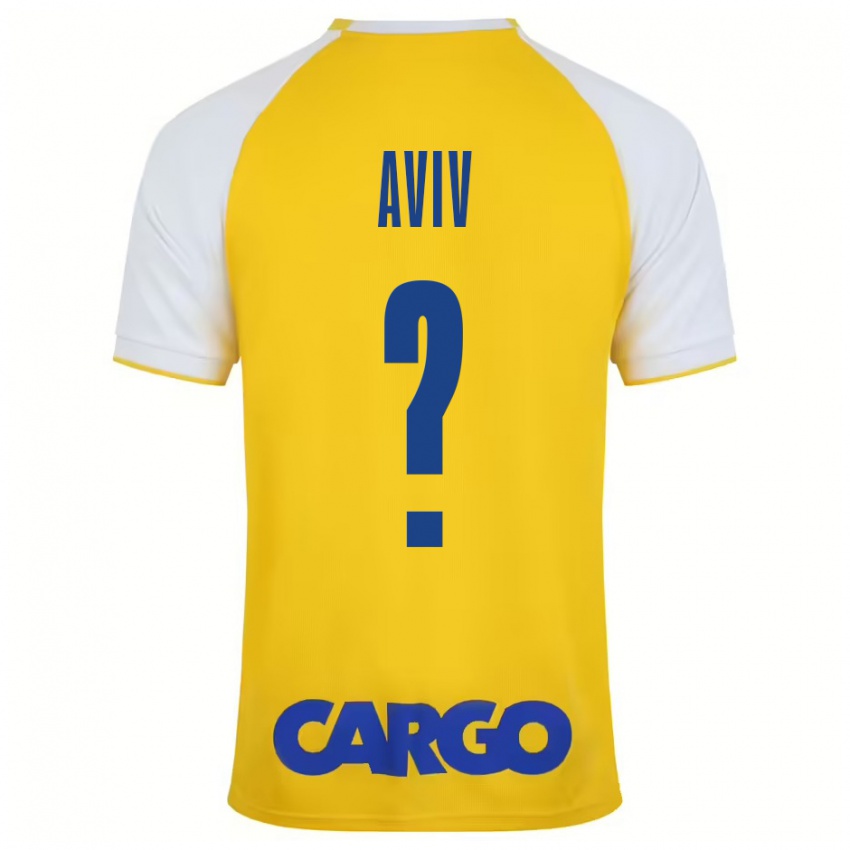 Criança Camisola Yoyo Aviv #0 Branco Amarelo Principal 2024/25 Camisa