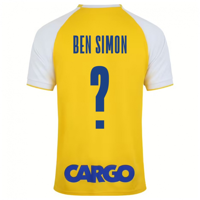 Criança Camisola Ilay Ben Simon #0 Branco Amarelo Principal 2024/25 Camisa