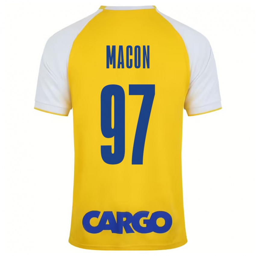 Criança Camisola Yvann Maçon #97 Branco Amarelo Principal 2024/25 Camisa