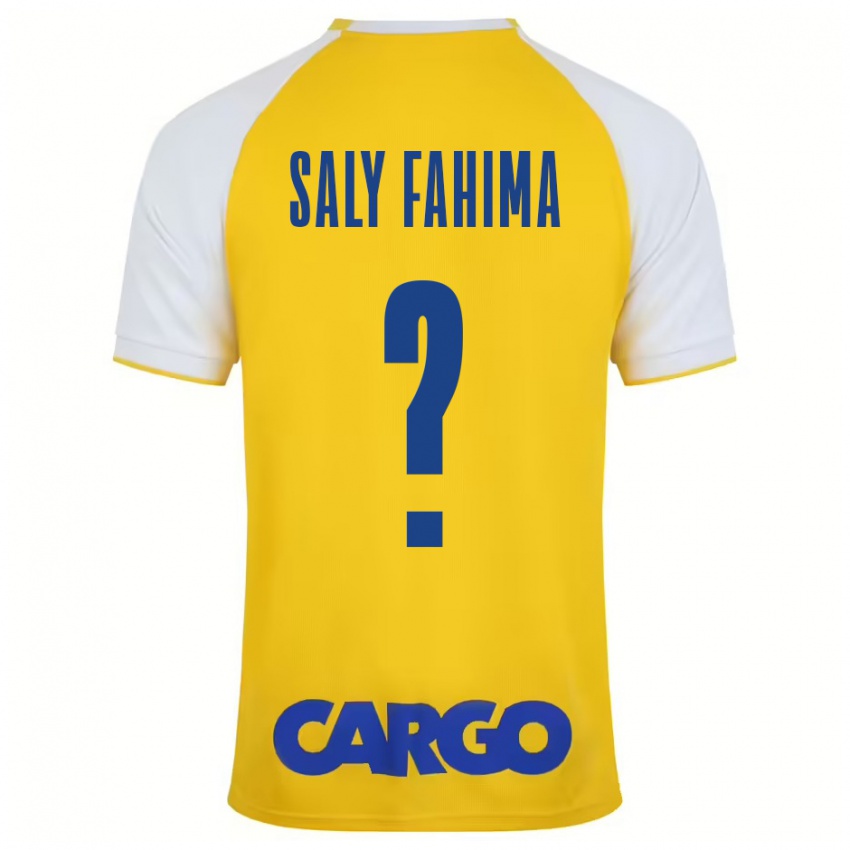 Criança Camisola Israel Saly Fahima #0 Branco Amarelo Principal 2024/25 Camisa