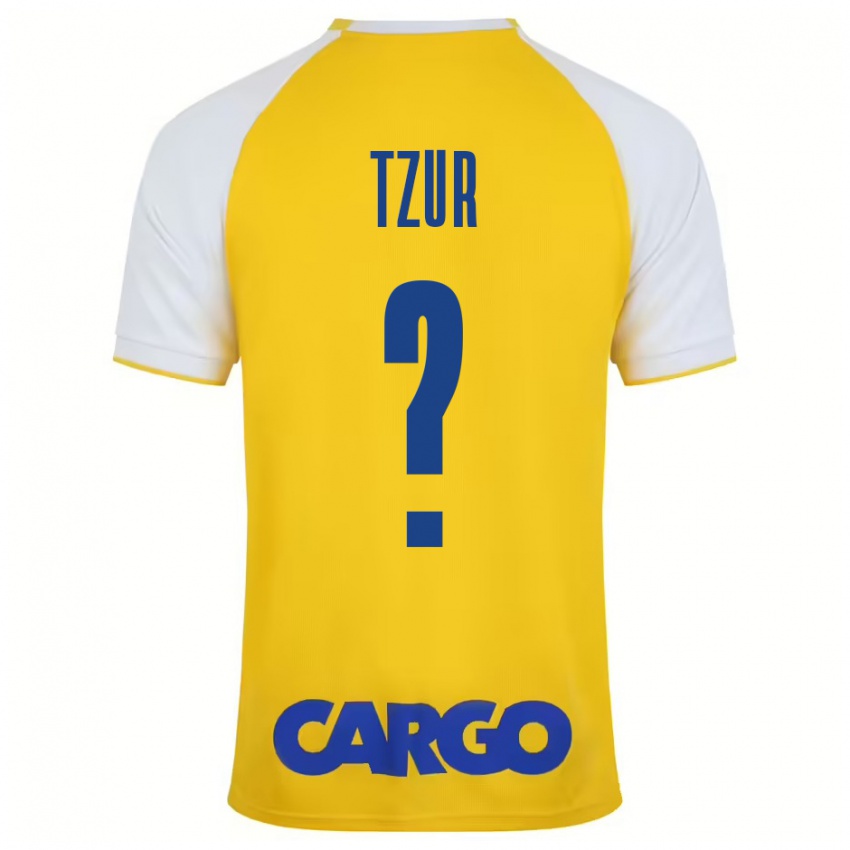 Criança Camisola Amit Tzur #0 Branco Amarelo Principal 2024/25 Camisa