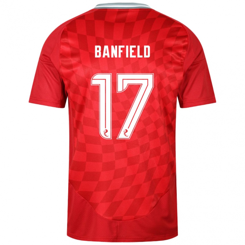 Criança Camisola Keeley Banfield #17 Vermelho Principal 2024/25 Camisa