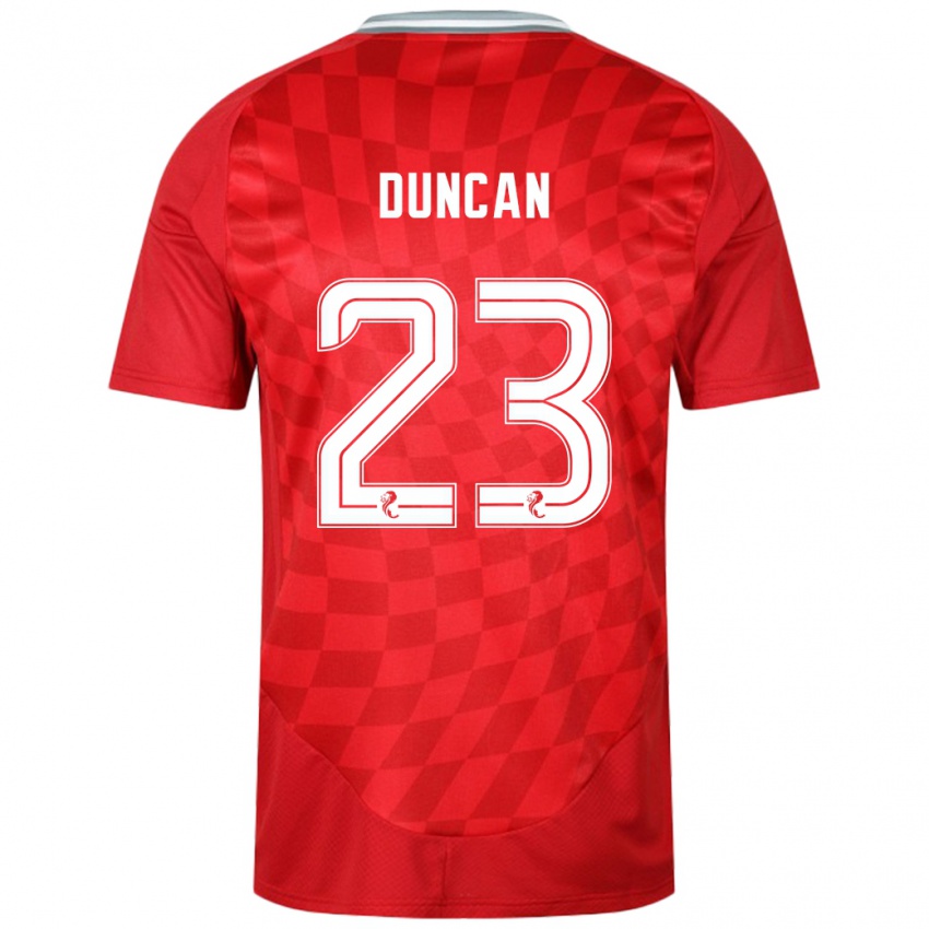 Criança Camisola Ryan Duncan #23 Vermelho Principal 2024/25 Camisa