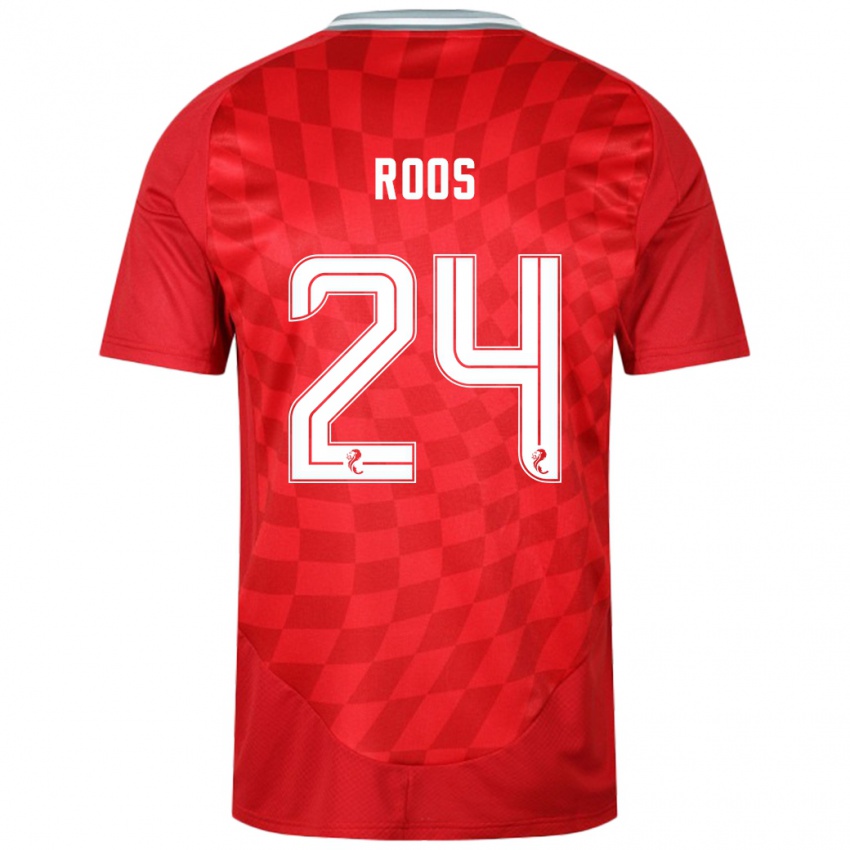 Criança Camisola Kelle Roos #24 Vermelho Principal 2024/25 Camisa