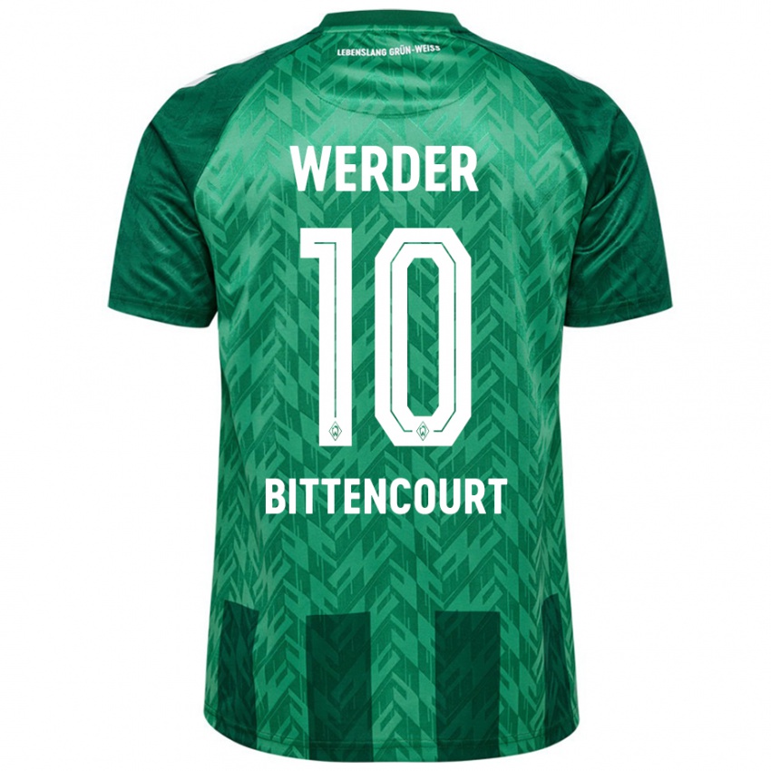 Criança Camisola Leonardo Bittencourt #10 Verde Principal 2024/25 Camisa