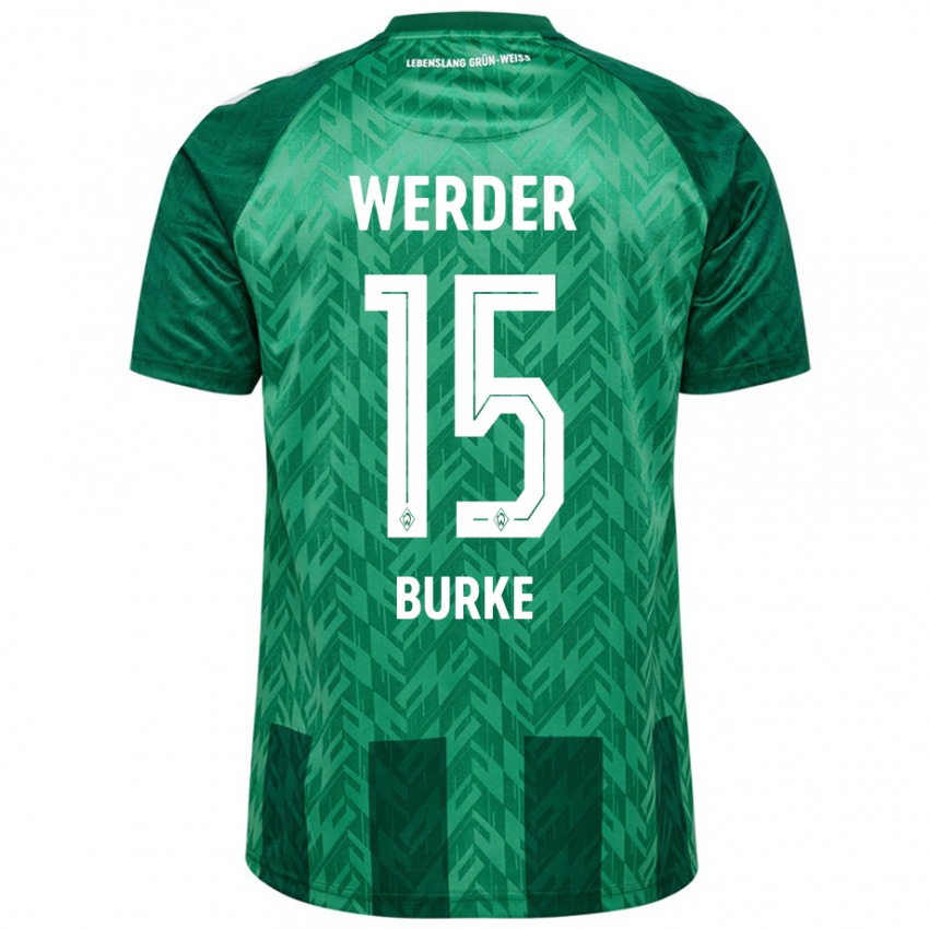 Criança Camisola Oliver Burke #15 Verde Principal 2024/25 Camisa