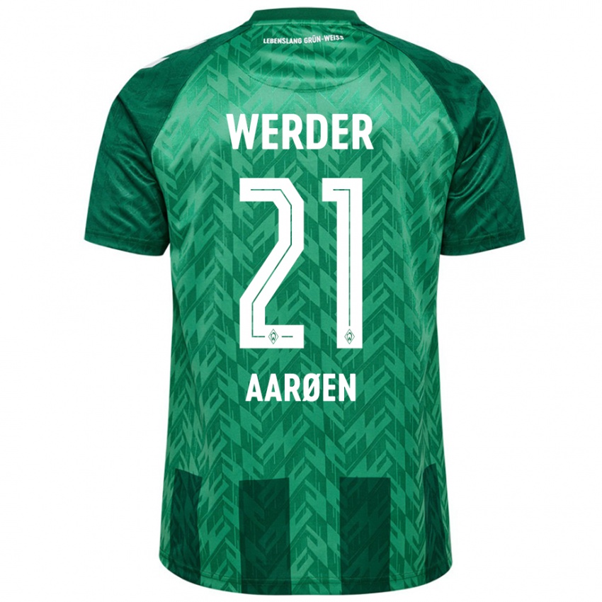 Criança Camisola Isak Hansen-Aaröen #21 Verde Principal 2024/25 Camisa