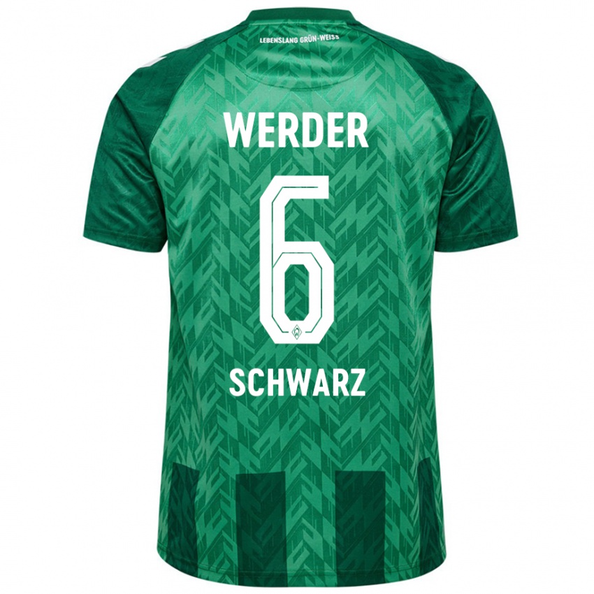 Criança Camisola Ricardo-Felipe Schwarz #6 Verde Principal 2024/25 Camisa