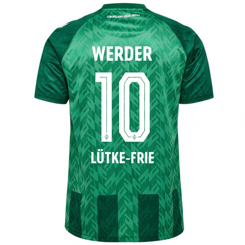 Criança Camisola Dennis Lütke-Frie #10 Verde Principal 2024/25 Camisa