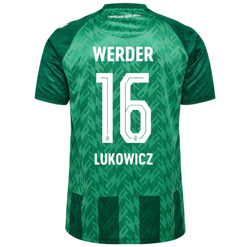 Criança Camisola Maik Lukowicz #16 Verde Principal 2024/25 Camisa