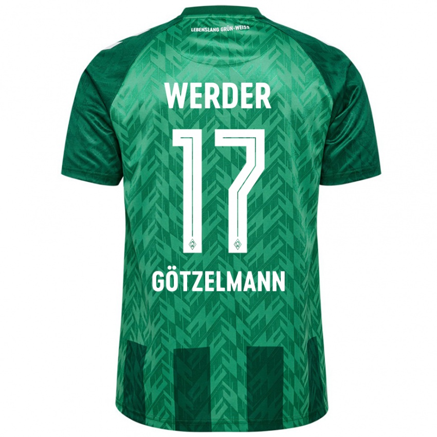 Criança Camisola Patrick Götzelmann #17 Verde Principal 2024/25 Camisa