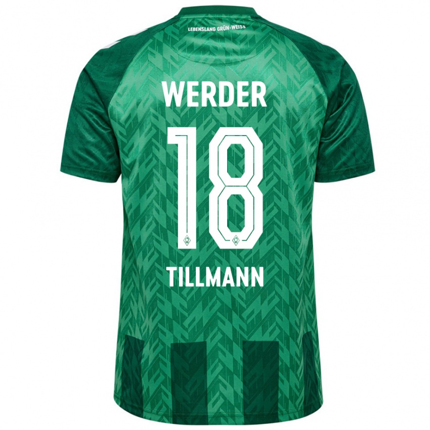 Criança Camisola Felix Tillmann #18 Verde Principal 2024/25 Camisa