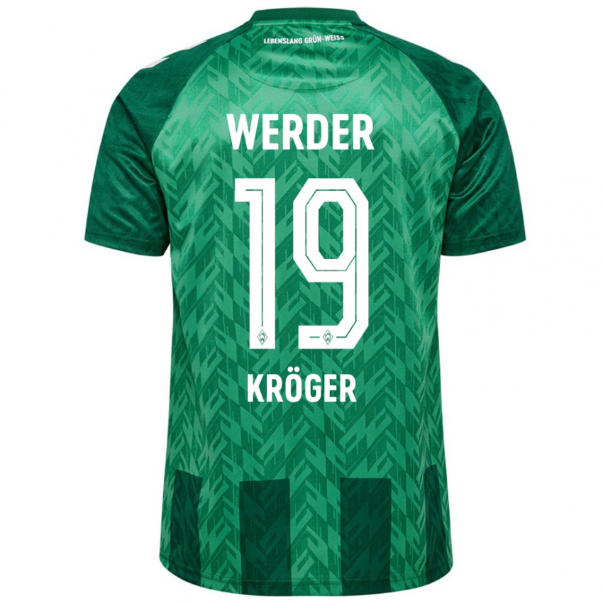 Criança Camisola Moritz Kröger #19 Verde Principal 2024/25 Camisa