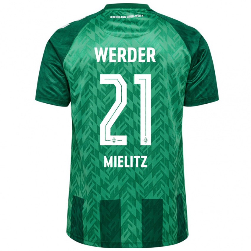 Criança Camisola Sebastian Mielitz #21 Verde Principal 2024/25 Camisa