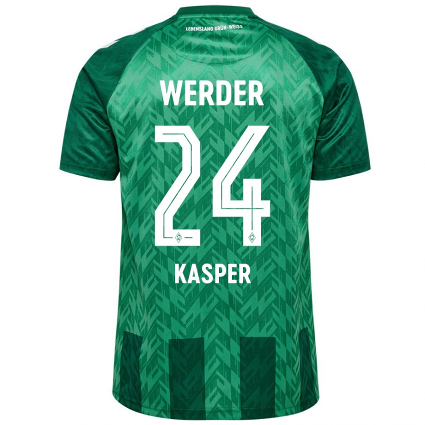 Criança Camisola Dominik Kasper #24 Verde Principal 2024/25 Camisa