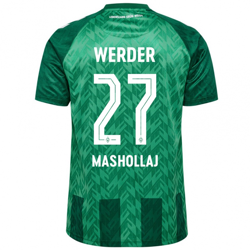 Criança Camisola Benjamin Mashollaj #27 Verde Principal 2024/25 Camisa