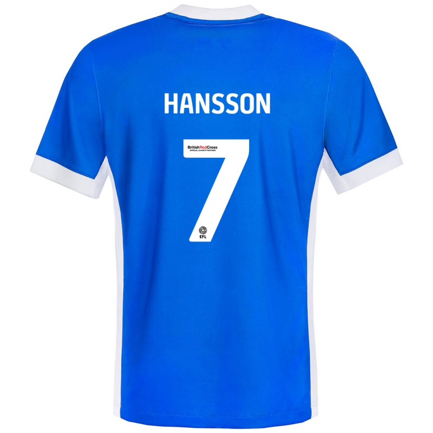 Criança Camisola Emil Hansson #7 Branco Azul Principal 2024/25 Camisa