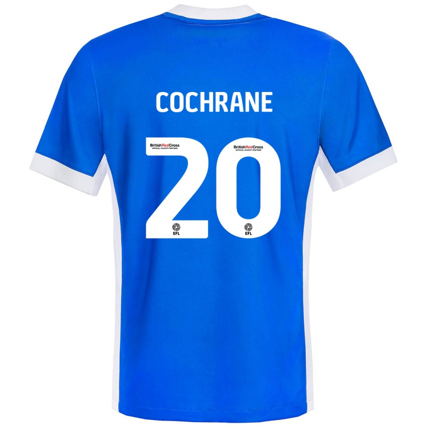 Criança Camisola Alex Cochrane #20 Branco Azul Principal 2024/25 Camisa