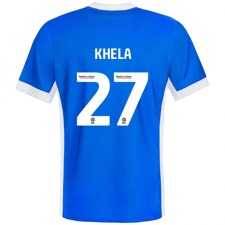 Criança Camisola Brandon Khela #27 Branco Azul Principal 2024/25 Camisa