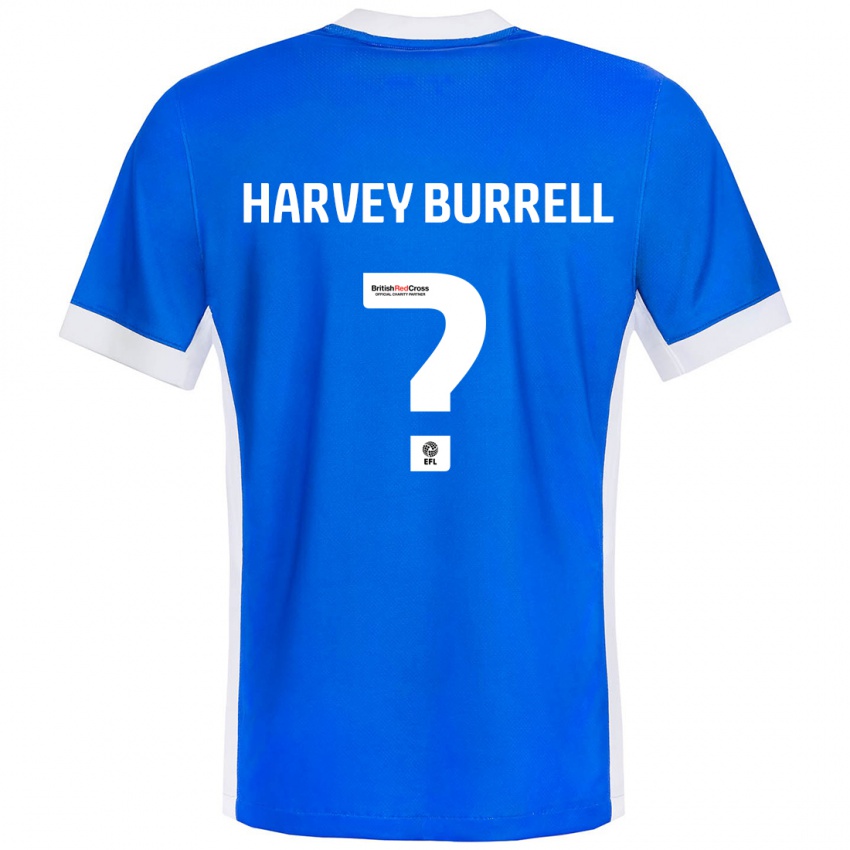 Criança Camisola William Harvey Burrell #0 Branco Azul Principal 2024/25 Camisa