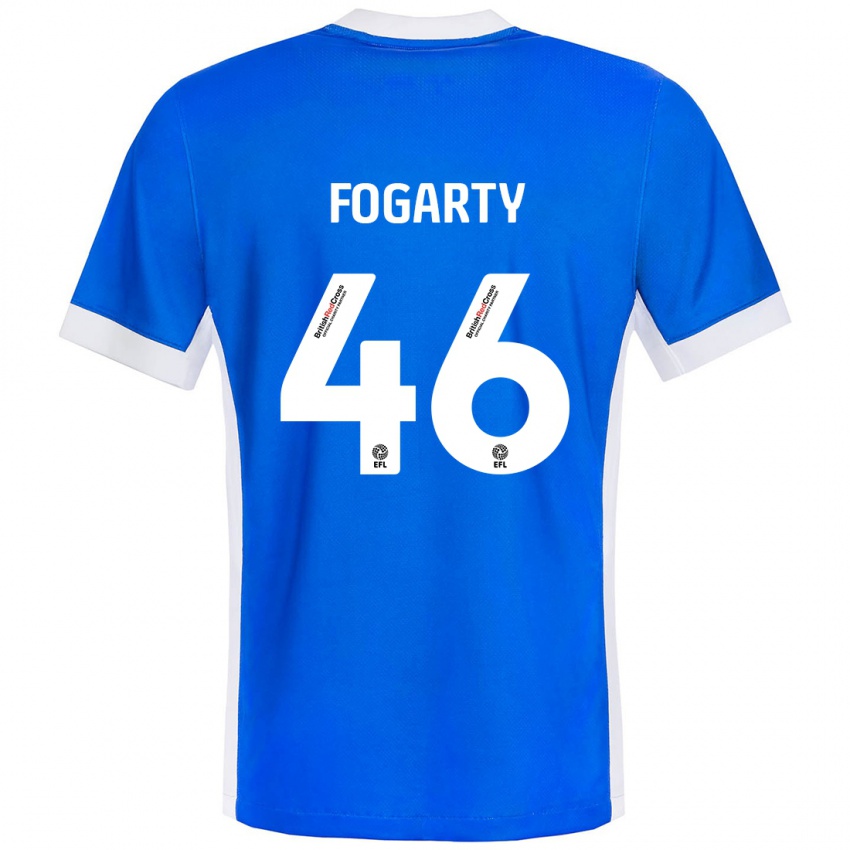 Criança Camisola Tom Fogarty #46 Branco Azul Principal 2024/25 Camisa