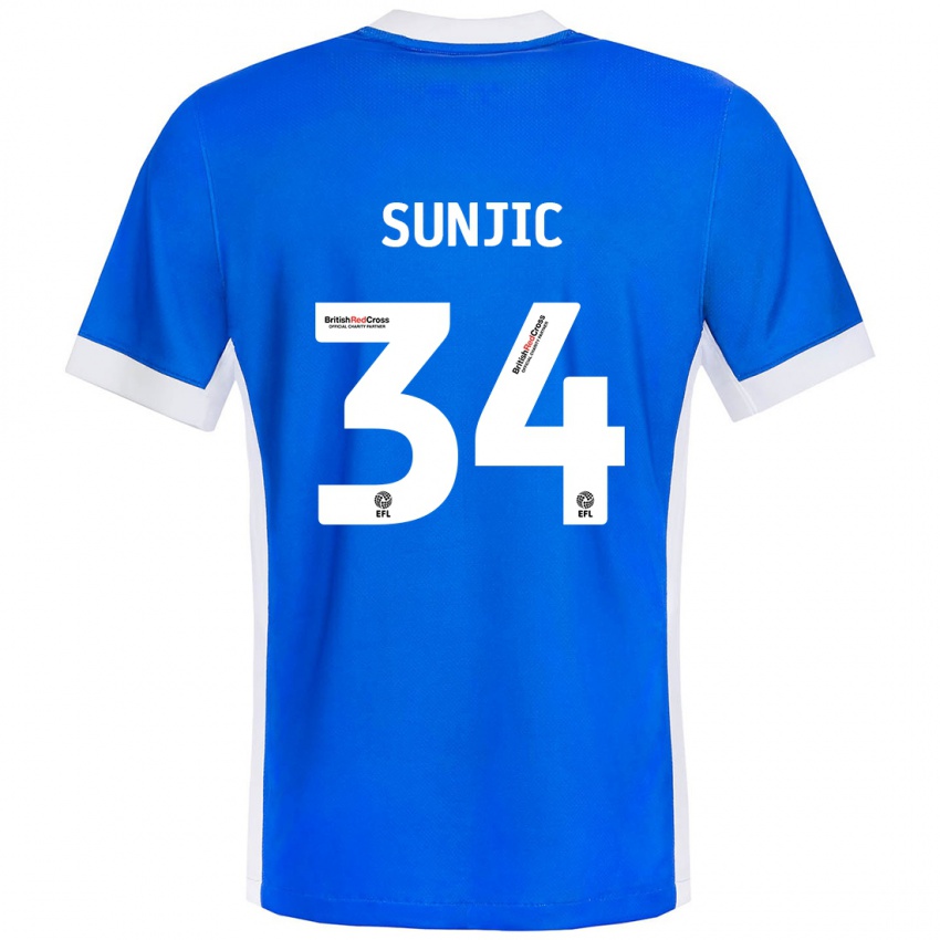 Criança Camisola Ivan Sunjic #34 Branco Azul Principal 2024/25 Camisa