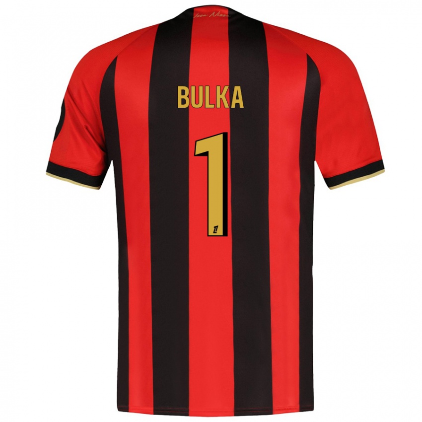 Criança Camisola Marcin Bulka #1 Vermelho Preto Principal 2024/25 Camisa