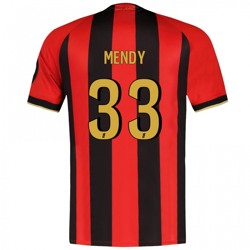 Criança Camisola Antoine Mendy #33 Vermelho Preto Principal 2024/25 Camisa