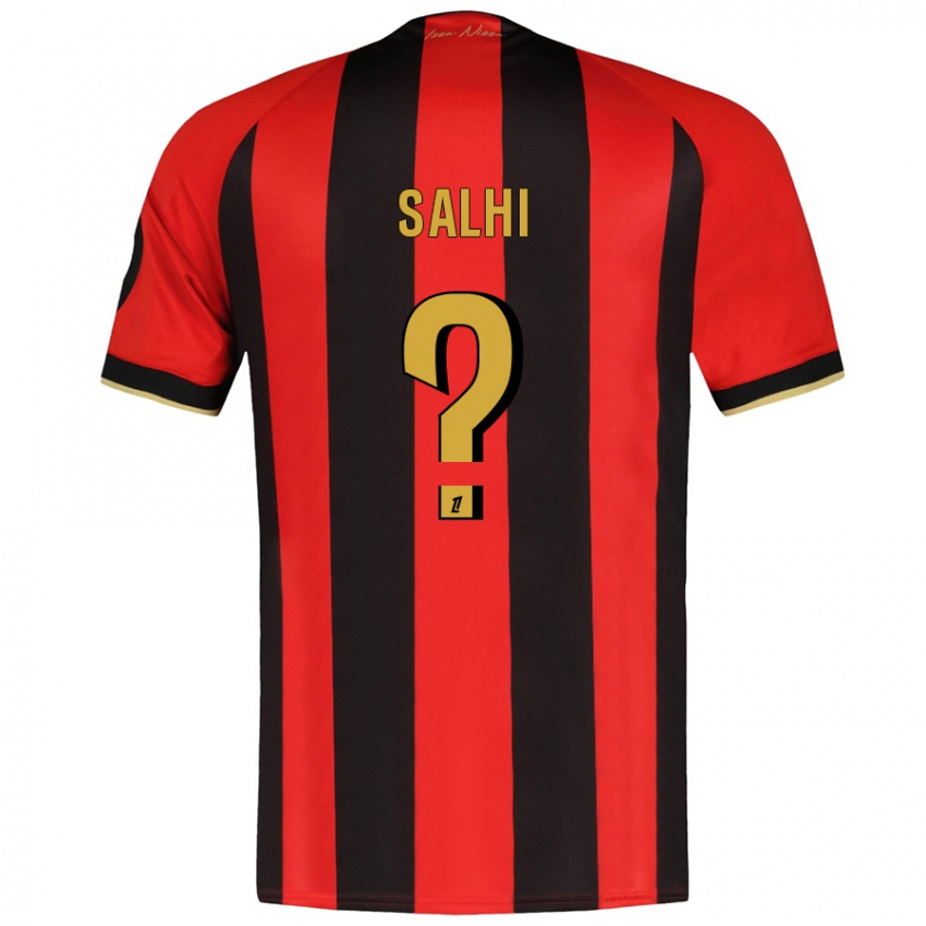 Criança Camisola Iliesse Salhi #0 Vermelho Preto Principal 2024/25 Camisa