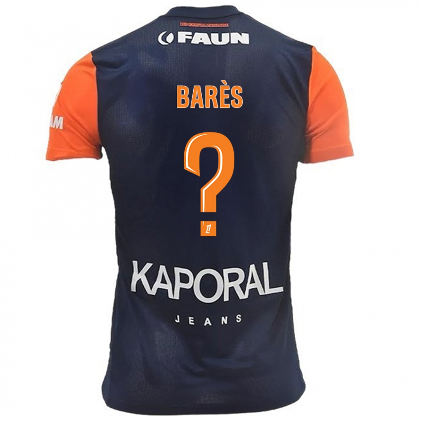 Criança Camisola Gabriel Barès #0 Laranja Azul Marinho Principal 2024/25 Camisa