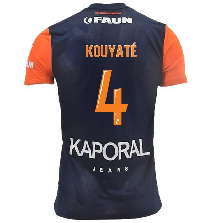 Criança Camisola Kiki Kouyaté #4 Laranja Azul Marinho Principal 2024/25 Camisa