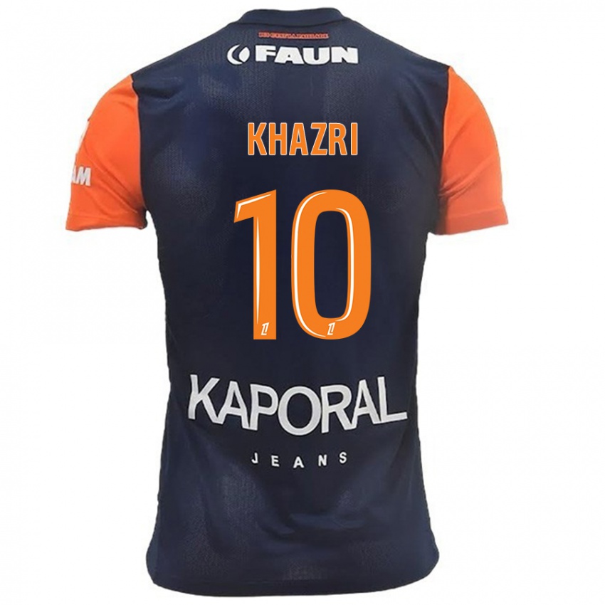 Criança Camisola Wahbi Khazri #10 Laranja Azul Marinho Principal 2024/25 Camisa