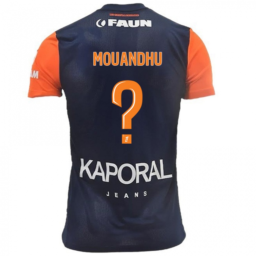 Criança Camisola Ali Mouandhu #0 Laranja Azul Marinho Principal 2024/25 Camisa