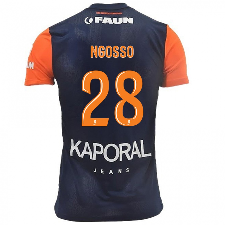 Criança Camisola Glenn Ngosso #28 Laranja Azul Marinho Principal 2024/25 Camisa