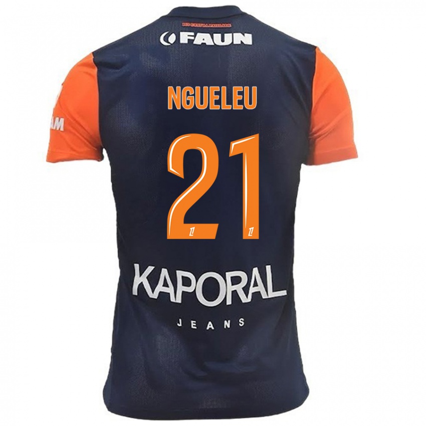 Criança Camisola Nina Ngueleu #21 Laranja Azul Marinho Principal 2024/25 Camisa