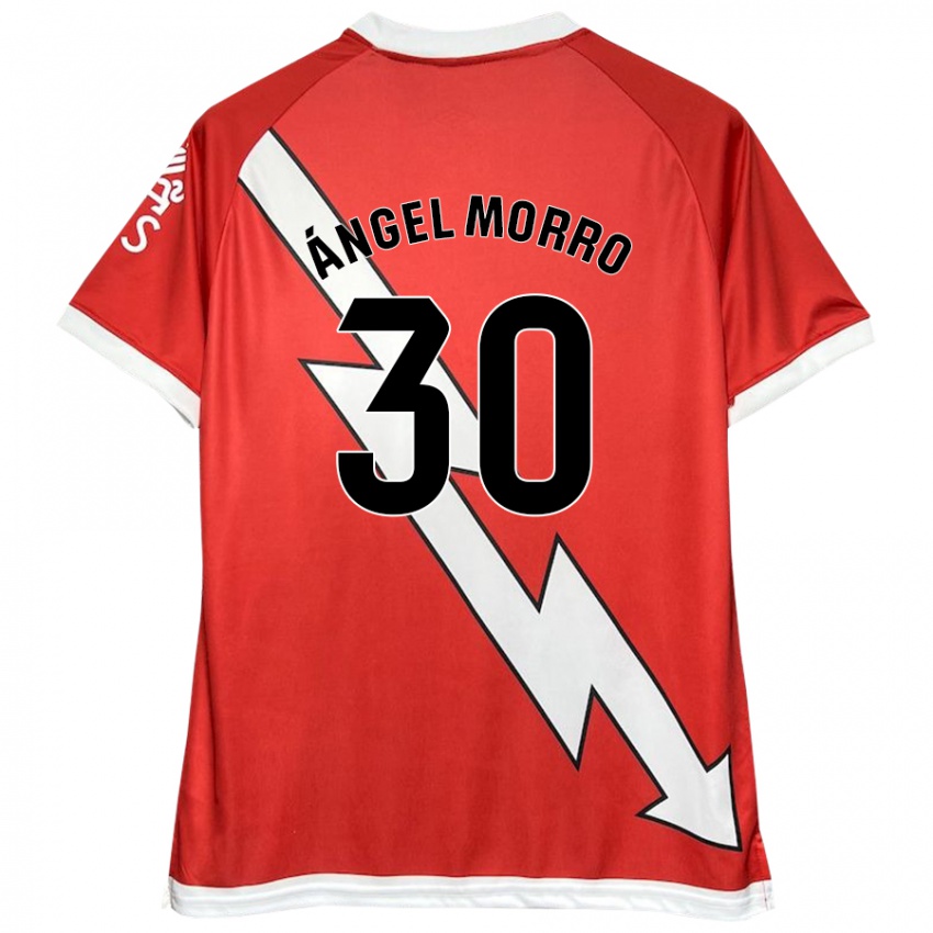 Criança Camisola Miguel Ángel Morro #30 Vermelho Branco Principal 2024/25 Camisa