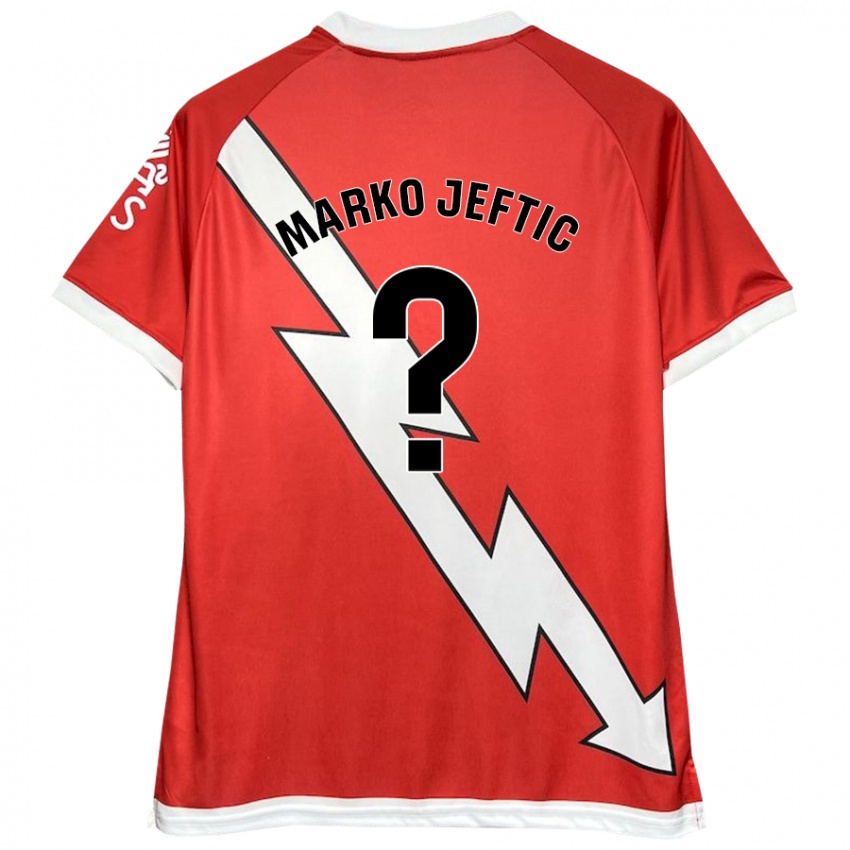 Criança Camisola Marko Jeftic #0 Vermelho Branco Principal 2024/25 Camisa