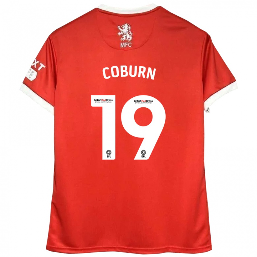 Criança Camisola Josh Coburn #19 Vermelho Branco Principal 2024/25 Camisa