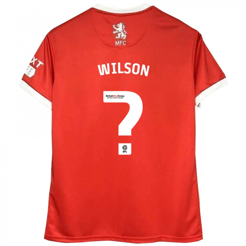 Criança Camisola James Wilson #0 Vermelho Branco Principal 2024/25 Camisa