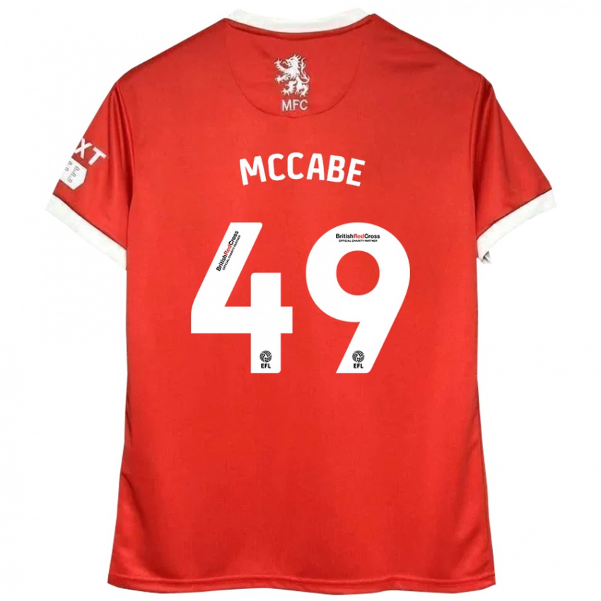 Criança Camisola Law Mccabe #49 Vermelho Branco Principal 2024/25 Camisa