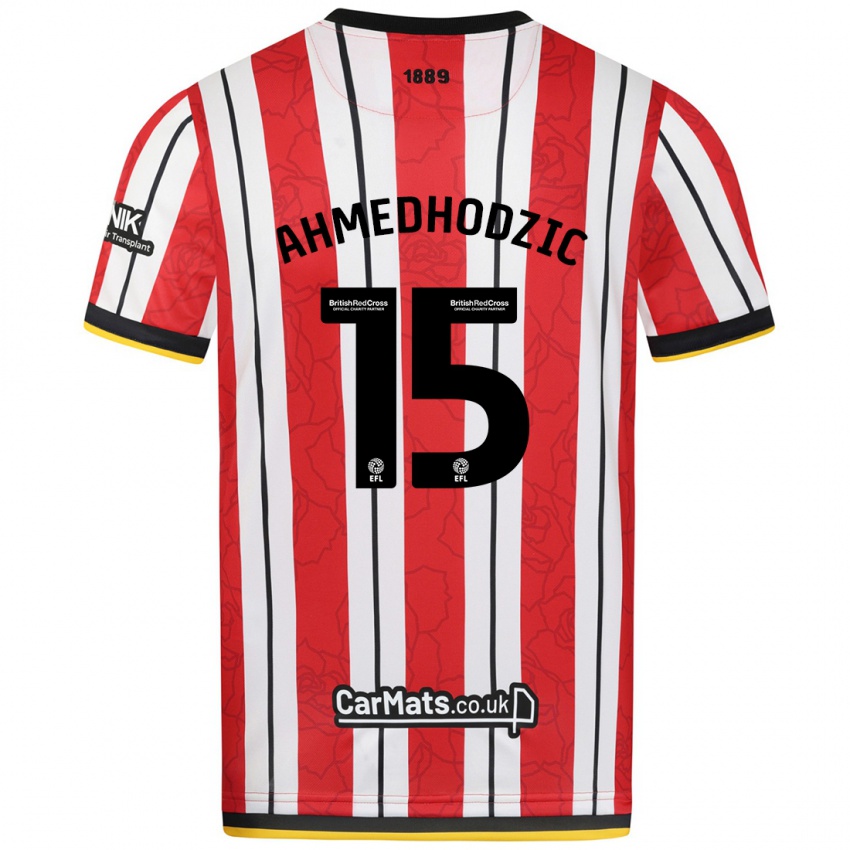 Criança Camisola Anel Ahmedhodzic #15 Listras Brancas Vermelhas Principal 2024/25 Camisa