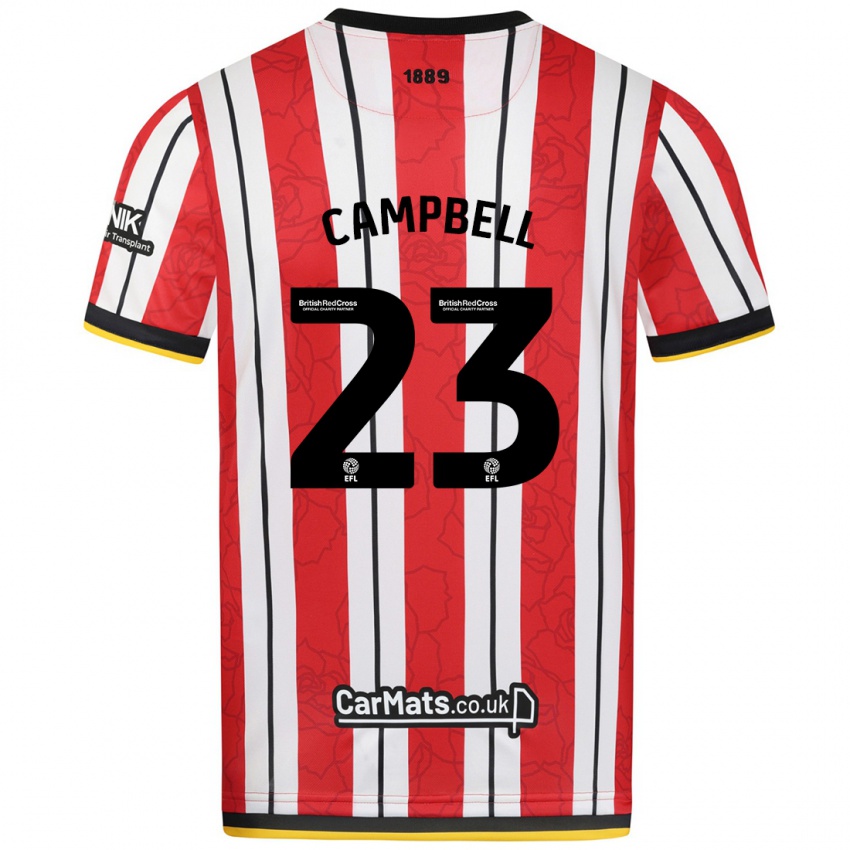 Criança Camisola Tyrese Campbell #23 Listras Brancas Vermelhas Principal 2024/25 Camisa