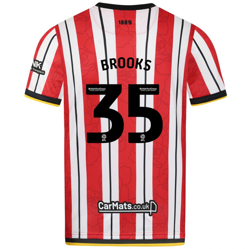 Criança Camisola Andre Brooks #35 Listras Brancas Vermelhas Principal 2024/25 Camisa