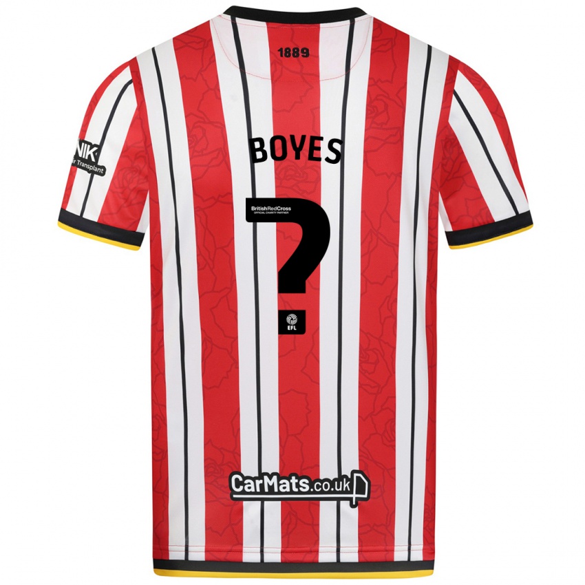 Criança Camisola Harry Boyes #0 Listras Brancas Vermelhas Principal 2024/25 Camisa