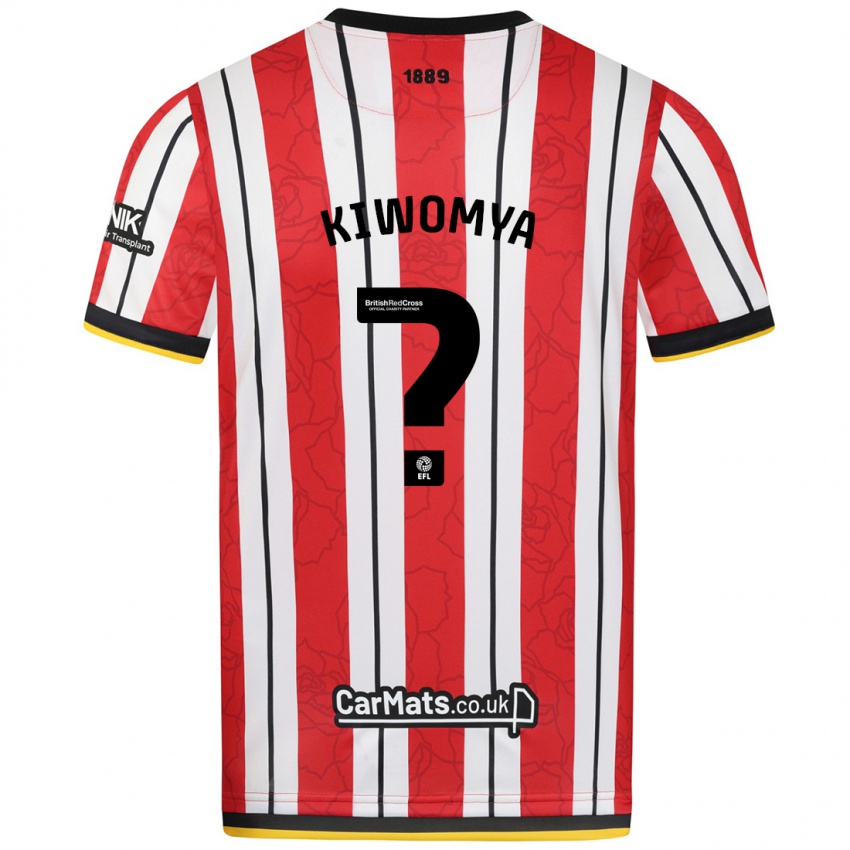 Criança Camisola Noah Kiwomya #0 Listras Brancas Vermelhas Principal 2024/25 Camisa