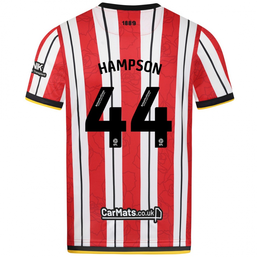 Criança Camisola Owen Hampson #44 Listras Brancas Vermelhas Principal 2024/25 Camisa