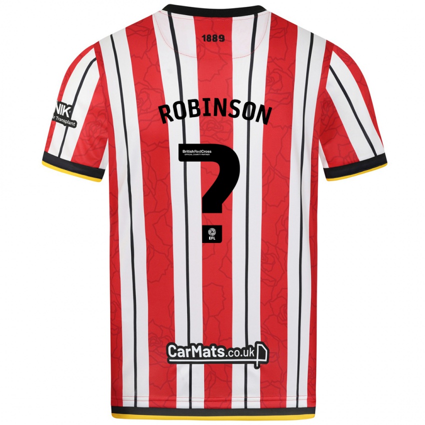 Criança Camisola Monique Robinson #0 Listras Brancas Vermelhas Principal 2024/25 Camisa