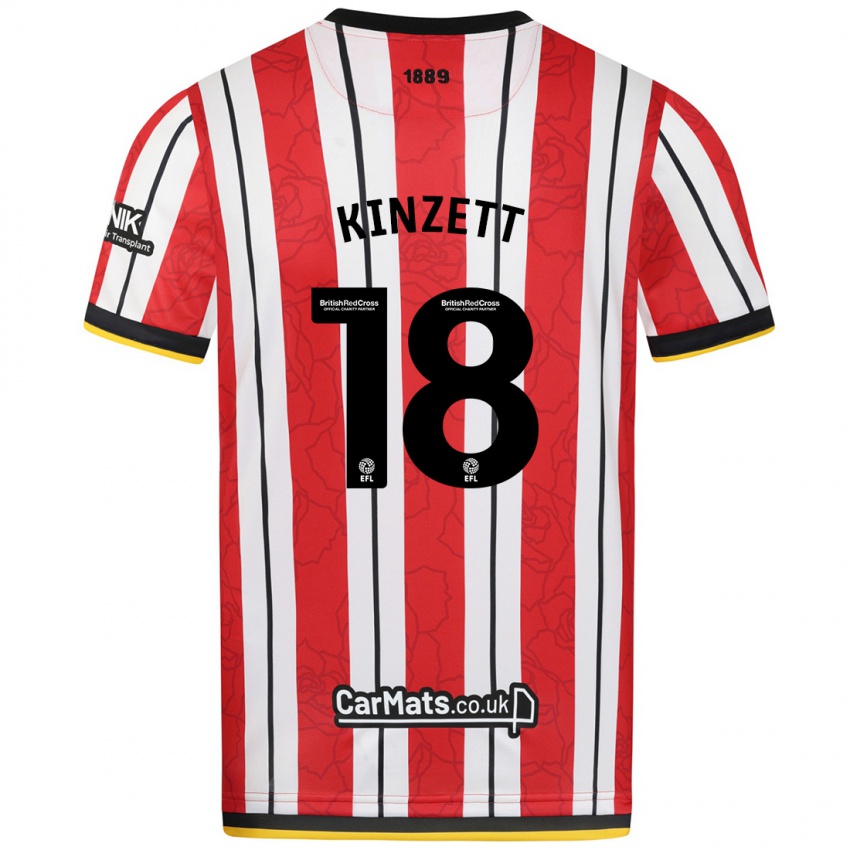 Criança Camisola Ella Kinzett #18 Listras Brancas Vermelhas Principal 2024/25 Camisa